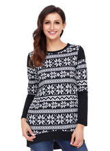 Load image into Gallery viewer, Snowflake Print Long Sleeve Christmas Top