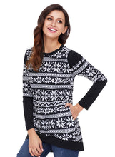 Load image into Gallery viewer, Snowflake Print Long Sleeve Christmas Top