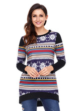 Load image into Gallery viewer, Snowflake Print Long Sleeve Christmas Top