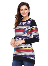 Load image into Gallery viewer, Snowflake Print Long Sleeve Christmas Top