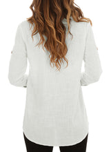 Load image into Gallery viewer, Buttoned Pockets Shawl Collar Blouse