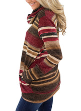 Load image into Gallery viewer, Cowl Neck Striped Sweatshirt