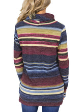 Load image into Gallery viewer, Cowl Neck Striped Sweatshirt
