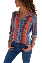 Load image into Gallery viewer, Striped Long Sleeve Button Down Shirt