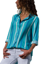 Load image into Gallery viewer, Striped Long Sleeve Button Down Shirt