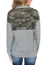 Load image into Gallery viewer, Floral Splice Kangaroo Pocket Zip Collar Sweatshirt