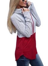 Load image into Gallery viewer, Colorblock Drawstring Cowl Neck Sweatshirt
