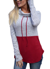 Load image into Gallery viewer, Colorblock Drawstring Cowl Neck Sweatshirt