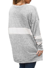 Load image into Gallery viewer, V Neck Chunky Striped Sweatshirt