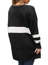 Load image into Gallery viewer, V Neck Chunky Striped Sweatshirt