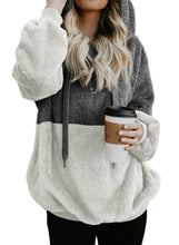 Load image into Gallery viewer, Color Block Furry Hoodie