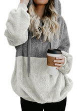 Load image into Gallery viewer, Color Block Furry Hoodie
