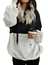 Load image into Gallery viewer, Color Block Furry Hoodie