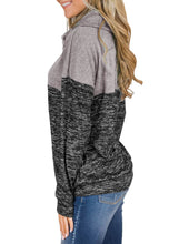 Load image into Gallery viewer, Charcoal Color Block Cowl Neck Sweatshirt
