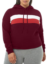 Load image into Gallery viewer, Striped Detail Plus Size Chunky Hoodie