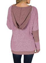 Load image into Gallery viewer, V Neck Patchwork Design Hoodie