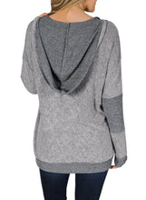 Load image into Gallery viewer, V Neck Patchwork Design Hoodie