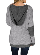 Load image into Gallery viewer, V Neck Patchwork Design Hoodie
