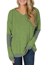 Load image into Gallery viewer, V Neck Patchwork Design Hoodie