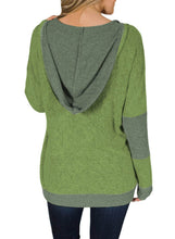 Load image into Gallery viewer, V Neck Patchwork Design Hoodie