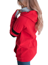 Load image into Gallery viewer, Striped Sleeves Double Hooded Sweatshirt