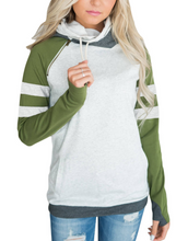 Load image into Gallery viewer, Striped Sleeves Double Hooded Sweatshirt