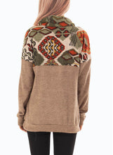 Load image into Gallery viewer, Tribal Cowl Neck Kangaroo Pocket Sweatshirt