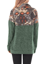 Load image into Gallery viewer, Tribal Cowl Neck Kangaroo Pocket Sweatshirt