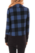 Load image into Gallery viewer, Plaid Cowl Neck Sweatshirt