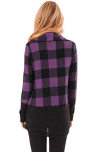 Load image into Gallery viewer, Plaid Cowl Neck Sweatshirt