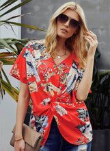 Load image into Gallery viewer, Floral Loose Twist Blouse