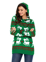 Load image into Gallery viewer, Cute Christmas Reindeer Knit Hooded Sweater