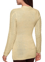 Load image into Gallery viewer, Buttoned Sweetheart Neck Cable Knit Sweater