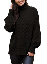 Load image into Gallery viewer, Cable Knit High Neck Sweater