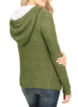 Load image into Gallery viewer, Fleece Hooded Button Down Cardigan Sweater