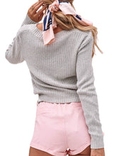 Load image into Gallery viewer, V Neck Twisted Crop Sweater