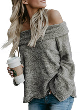 Load image into Gallery viewer, Soft Velvet Knit Off Shoulder Sweater