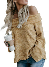 Load image into Gallery viewer, Soft Velvet Knit Off Shoulder Sweater