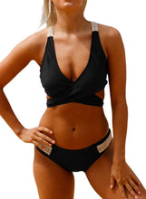 Load image into Gallery viewer, Crisscross Crochet Back Bikini Set