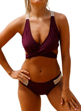 Load image into Gallery viewer, Crisscross Crochet Back Bikini Set