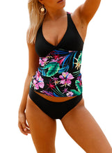 Load image into Gallery viewer, Vibrant Floral Splice 2pcs Tankini Swimsuit