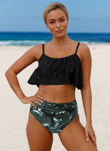 Load image into Gallery viewer, Thin Shoulder Straps Ruched High-waisted Bikini Swimsuit