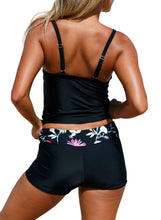 Load image into Gallery viewer, Floral Detailing Bandeau Tankini &amp; Shorts 2pcs Swimsuit