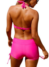 Load image into Gallery viewer, Wrap Push up Halter High Waist Shorts Swimsuit