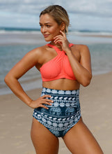 Load image into Gallery viewer, Thin Shoulder Straps Ruched High-waisted Bikini Swimsuit