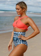 Load image into Gallery viewer, Thin Shoulder Straps Ruched High-waisted Bikini Swimsuit