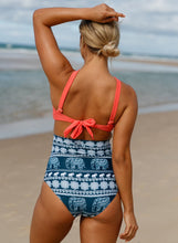 Load image into Gallery viewer, Thin Shoulder Straps Ruched High-waisted Bikini Swimsuit