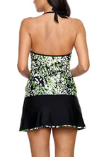 Load image into Gallery viewer, Spots V-neck Tankini Wrapped Skirt Swimsuit
