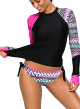 Load image into Gallery viewer, Contrast Detail Long Sleeve Tankini Swimsuit