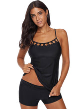 Load image into Gallery viewer, Solid Mesh Cross Tankini Set